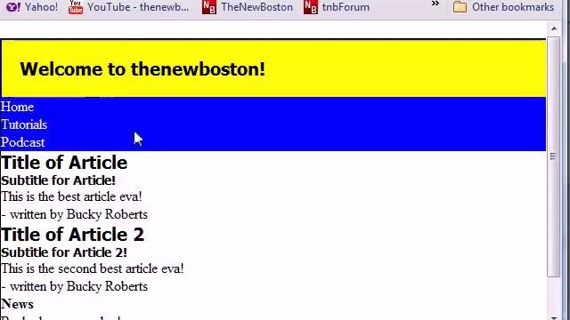 HTML5 Tutorial – 11 – Styling the Navigation Menu