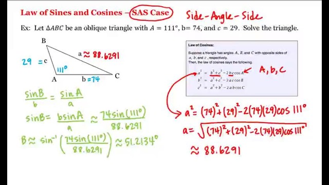 10 – 6 – Law of Sines and Cosines – SAS Case (5-32)