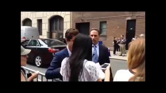 Logan Lerman Chats with NYC Fans