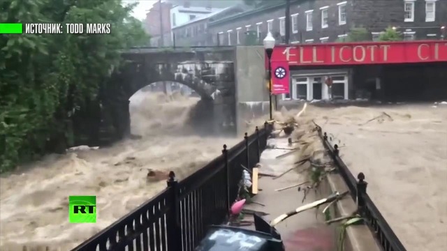 Реки на улицах в США мощное наводнение накрыло Элликотт-Сити