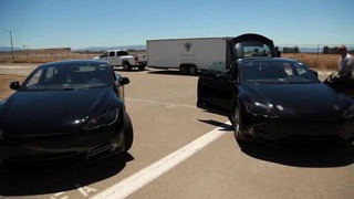 Тестовый заезд электрокара Tesla Model S
