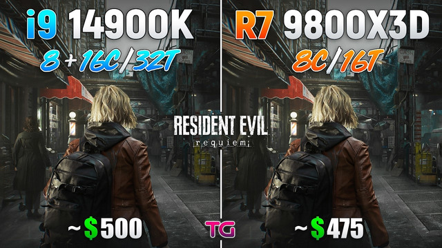 Resident Evil Requiem: Ryzen 7 9800X3D vs Core i9 14900K | 1080p | 1440p | 4K