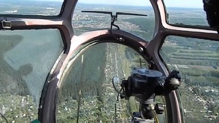 Посадка АН 12, вид из кабины штурмана