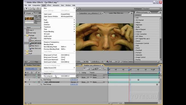 Видеоурок по After Effects / Замена глаза