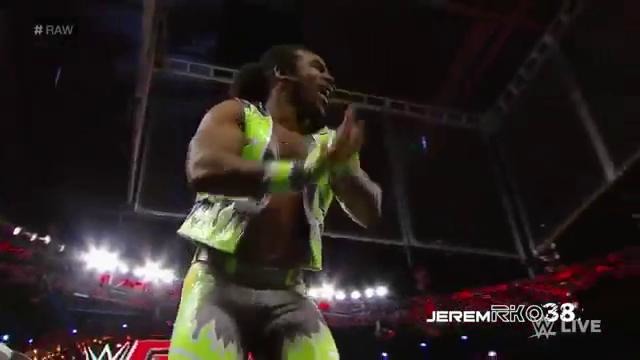 Randy Orton RKO on Xavier Woods & Kofi Kingston – Raw – April 20, 2015