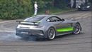 Mercedes AMG GT R Pro – Burnouts & Pure Sound @ FOS Goodwood 2019