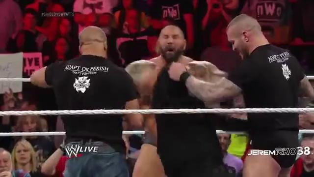 The Evolution Triple Powerbomb on Roman Reigns – Raw – May 5, 2014