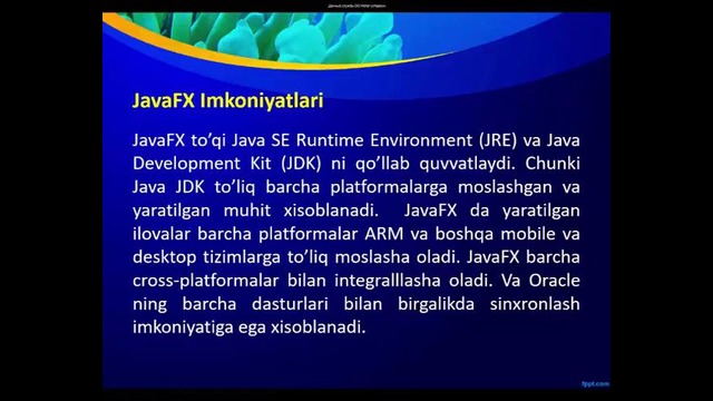 JavaFX 1-Dars-Umumiy ma’lumot va Birinchi Java FX ilovani yaratish