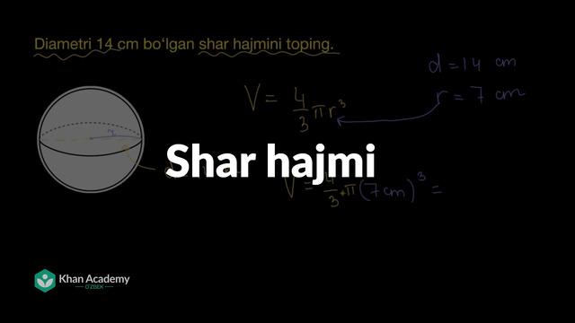 104 Shar hajmi | Hajm va sirt yuzi | Geometriya asoslari