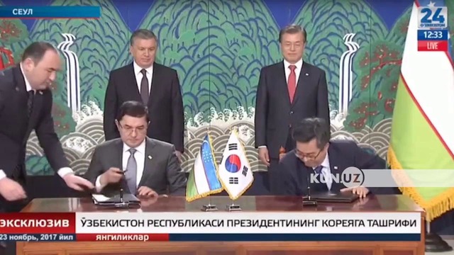 O’zbekiston va Koreya rahbarlari o’rtasida qator shartnomalar imzolandi