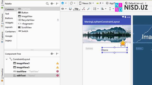 77 – Andoid Studio da – Constraint Layout haqida 2-dars