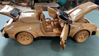 Wood Carving – 1989 Porsche 911 Speedster – Woodworking Art