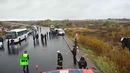 Автобус перевернулся на трассе близ Коломны. Видео с места ДТП