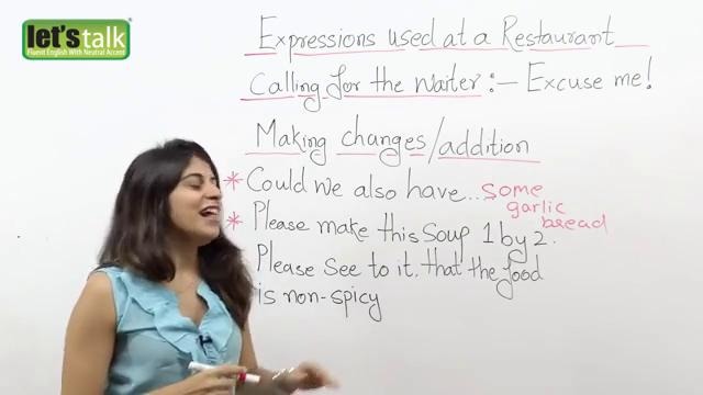 English expressions used at a restaurant – Advance English lesson