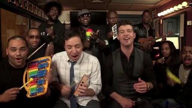 Jimmy Fallon Robin Thicke The Roots Sing – Blurred Lines
