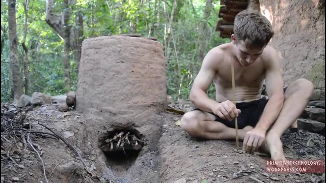 Primitive Technology: Termite clay kiln & pottery
