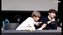 161028 BTS fansign – Jimin makes Yoongi flustered