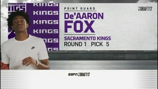 2017 NBA Draft: De’aAron Fox Drafted 5th Overall By Sacramento Kings