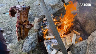 Mongolian Giant Beef Ribs Over Fire