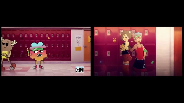 Что делать, если удивительный мир Gumball был аниме Сравнение