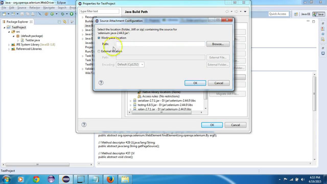 Lecture 8 Selenium WebDriver Javadoc eclipse 0658
