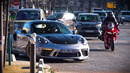 Cars and Bikes Leaving a Sunday Car Meet in Paris February 2025
