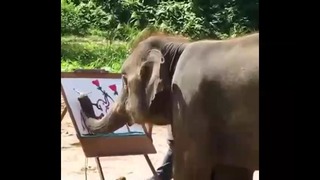 Слон рисует самого себя