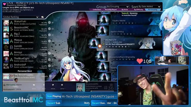 Osu! – BeasttrollMC – Honesty: The Tech Map (J1’s Hi-Tech Ultraspeed Insanity)