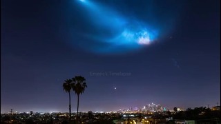 Timelapse как выглядел с Земли недавний запуск ракеты Falcon 9 компании SpaceX