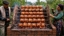 Slow Roasted Whole Chickens Over Hot Coals