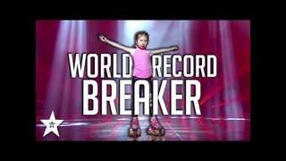 Девочка из Китая поставила мировой рекорд на роликах на шоу талантов
