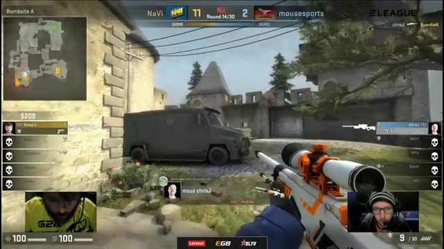 CS Go: Na’Vi vs Mouz, map 2 cbble, ELEAGUE Season 1