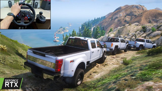 GTA 5 – 2023 Ford F-350 Super Duty OFFROAD CONVOY – Powerful Pickup Trucks Collection
