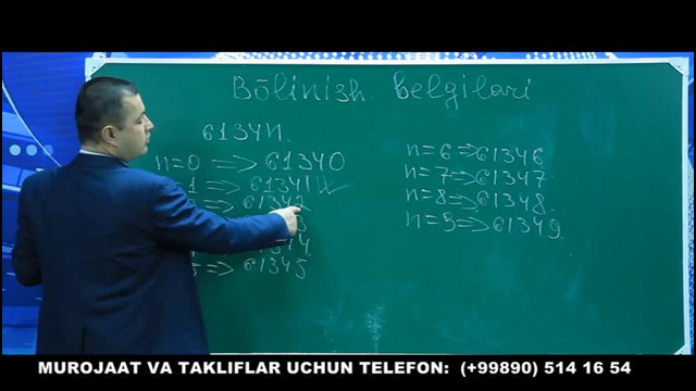 2 dars bo`linish belgilari