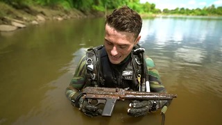 Нашли подводную винтовку в реке во время подводного плавания
