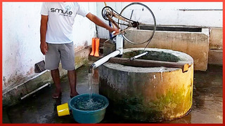 Easy DIY Water Pump With PVC and a Bike | Homemade Engineering | by @OficinaGaragem
