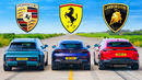 Самые быстрые в мире внедорожники участвуют в заезде! Porsche против Ferrari против Lamborghini