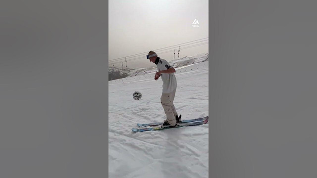 Skier Juggles Soccer Ball Before Doing Flip | People Are Awesome