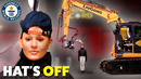 Removing Baseball Caps With Heavy Machinery – Guinness World Records