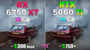 RTX 5060 Ti vs RX 6750 XT – Test in 10 Games