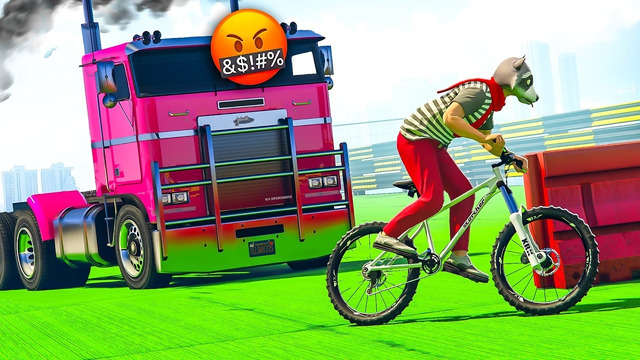 ХОЧЕШЬ ЖИТЬ? КРУТИ ПЕДАЛИ! ВЕЛОСИПЕД vs ГРУЗОВИК В GTA ONLINE