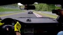 Porsche 911 гонится за Lamborghini Huracan на трассе Nurburgring