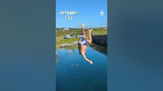 Old Man Successfully Back Flips Off Bridge After Multiple Attempts | Don’t Quit #extremesports