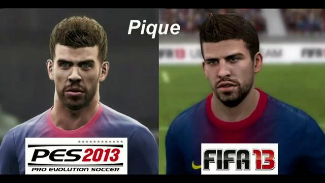 Сравнение лиц PES 13 и FIFA 13