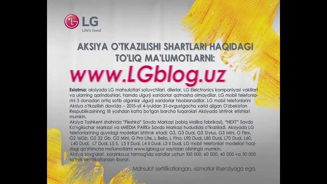 «LG Electronics» dan yangi aksiya