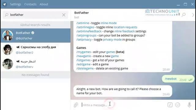 Как получить токен для бота в BotFather