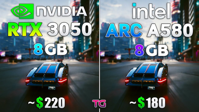 Intel ARC A580 vs NVIDIA RTX 3050 – Test in 10 Games