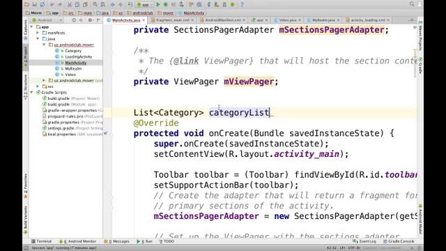 11. Приложение для Mover – Лист категорий