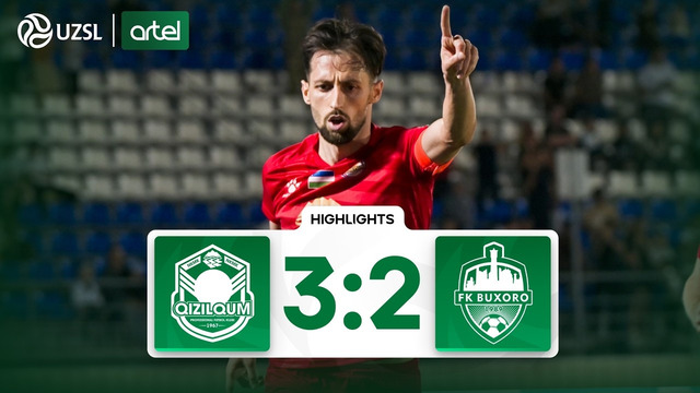 Superliga 20-tur. Qizilqum – Buxoro bahsida kiritilgan gollar va xavfli vaziyatlar (Highlights)