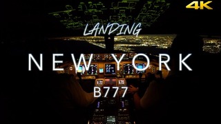 Красивая посадка Боинга 777 в Нью-Йорке от лица пилотов